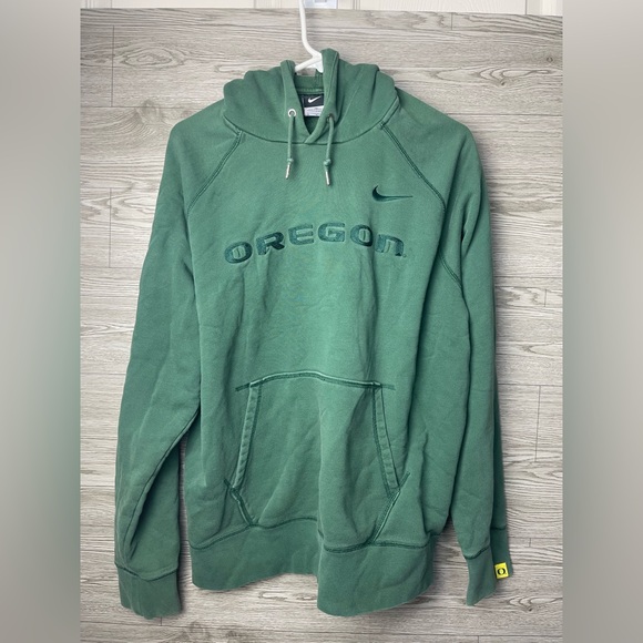 Mens Oregon Ducks Hoodie Green Sweatshirt Nike Size XL Vintage Y2K Center Swoosh - Picture 1 of 7